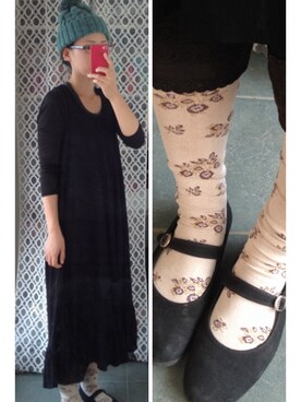 「CA4LA（カシラ）のアイテム（ニットキャップ/ビーニー、ブルー系）」を使った、tomokoさん（レディース・164cm）の秋コーディネート