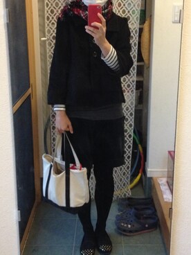 「GU（ジーユー）のアイテム（その他シューズ、ブラック系）」を使った、tomokoさん（レディース・164cm）の秋コーディネート