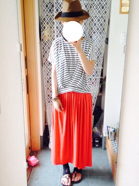 「LEPSIM（レプシィム）のアイテム（Tシャツ/カットソー、ホワイト系）」を使った、tomokoさん（レディース・164cm）の夏コーディネート