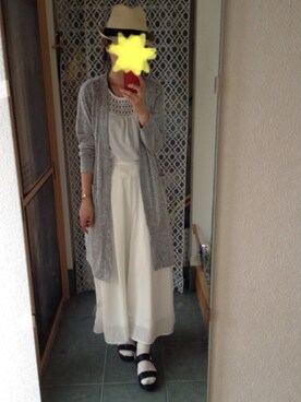 「GU（ジーユー）のアイテム（カーディガン/ボレロ、グレー系）」を使った、tomokoさん（レディース・164cm）の春コーディネート