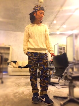 「アイテム（キャップ）」を使った、BEBEAKIさん（メンズ・164cm）の春コーディネート