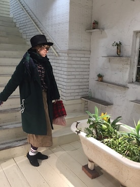 「Ralph Lauren」｜「アイテム（チェスターコート）」を使った、UMITHIN**さん（レディース・169cm）の冬コーディネート