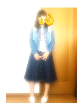 「CECIL McBEE（セシルマクビー）のアイテム（デニムジャケット）」を使った、佳澄さん（レディース・160cm）の春コーディネート