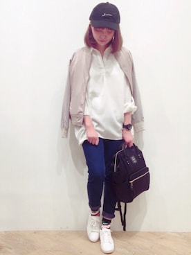 「NICE CLAUP（ナイスクラップ）のアイテム（その他アウター）」を使った、NICECLAUPOUTLET小矢部🌈さん（レディース・161cm）の夏コーディネート