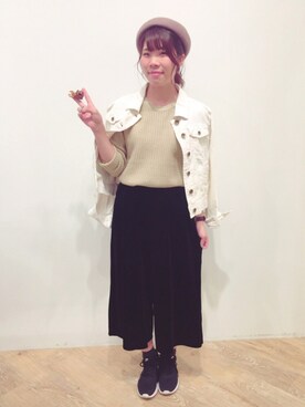 「NICE CLAUP（ナイスクラップ）のアイテム（その他アウター）」を使った、NICECLAUPOUTLET小矢部🌈さん（レディース・157cm）の秋コーディネート