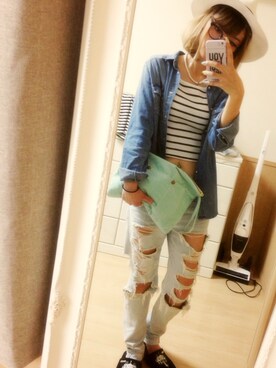 「GYDA（ジェイダ）のアイテム」を使った、taotyiさん（レディース・164cm）の夏コーディネート