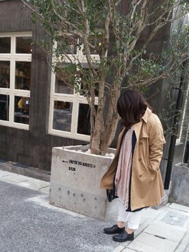 「w closet」｜「アイテム（トレンチコート）」を使った、しょぉさん（レディース・163cm）の冬コーディネート