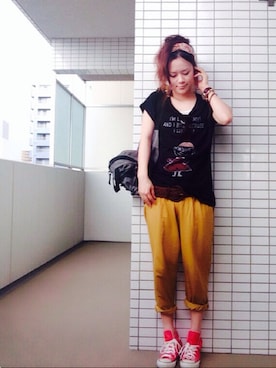 「UNIQLO Tシャツ」｜「アイテム（腕時計）」を使った、onesachiさん（レディース・155cm）の夏コーディネート