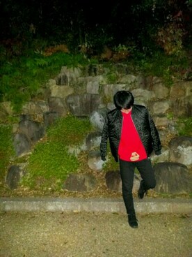 「Champion（チャンピオン）のアイテム（ニット/セーター）」を使った、cherry boyさん（メンズ・180cm）の秋コーディネート