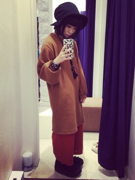 「diddlediddle（ディドルディドル）のアイテム（帽子）」を使った、JOMAさん（レディース・153cm）の秋コーディネート