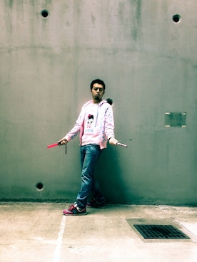 「CHAPTER WORLD PREMIUM（チャプターワールドプレミアム）のアイテム（シューズ）」を使った、Yuto Cruyffさん（メンズ・170cm）の春コーディネート