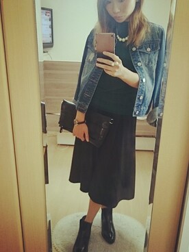 「D&G（ディーアンドジー）のアイテム（腕時計）」を使った、Risaさん（レディース・152cm）の秋コーディネート