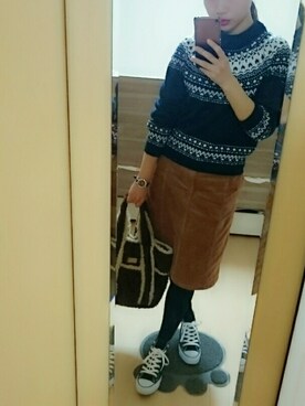 「D&G（ディーアンドジー）のアイテム（腕時計）」を使った、Risaさん（レディース・152cm）の冬コーディネート