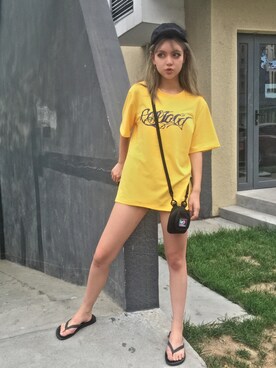 「RIPNDIP（リップンディップ）のアイテム（バッグ）」を使った、casperさん（レディース・168cm）の夏コーディネート
