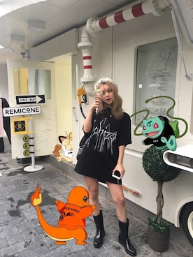 「M.Y.O.B（エム.ワイ.オー.ビー）のアイテム（ハンチング/ベレー帽）」を使った、casperさん（レディース・168cm）の夏コーディネート