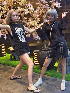 「UNIF（ユニフ）のアイテム（水着/着物・浴衣）」を使った、casperさん（レディース・168cm）の夏コーディネート