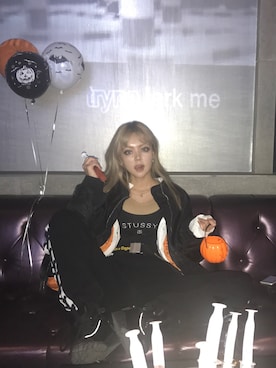 「STUSSY（ステューシー）のアイテム（オールインワン・サロペット）」を使った、casperさん（レディース・168cm）の秋コーディネート