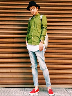 「JOYRICH」｜「アイテム（アナログ腕時計）」を使った、冠仁さん（メンズ・176cm）の春コーディネート