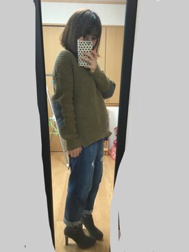 「NANO universe（ナノユニバース）のアイテム（ブーティ）」を使った、ちぃさん（レディース・151cm）の冬コーディネート
