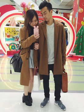「PULL&BEAR（プルアンドベア）のアイテム（フォーマルスーツ/小物）」を使った、joyce wongさん（レディース・156cm）の冬コーディネート
