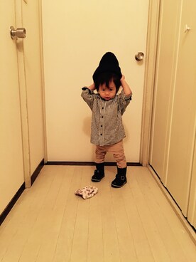 「COMME CA DU MODE（コムサデモード）のアイテム（ブーツ）」を使った、Rina Kameyamaさん（レディース・80cm）の秋コーディネート