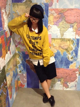 「#秋服」｜「アイテム（ハンチング/ベレー帽）」を使った、SPINNS関西さん（レディース・155cm）の夏コーディネート