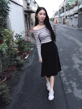「アイテム（チノパンツ）」を使った、許喻晴さん（レディース・162cm・20代）の冬コーディネート