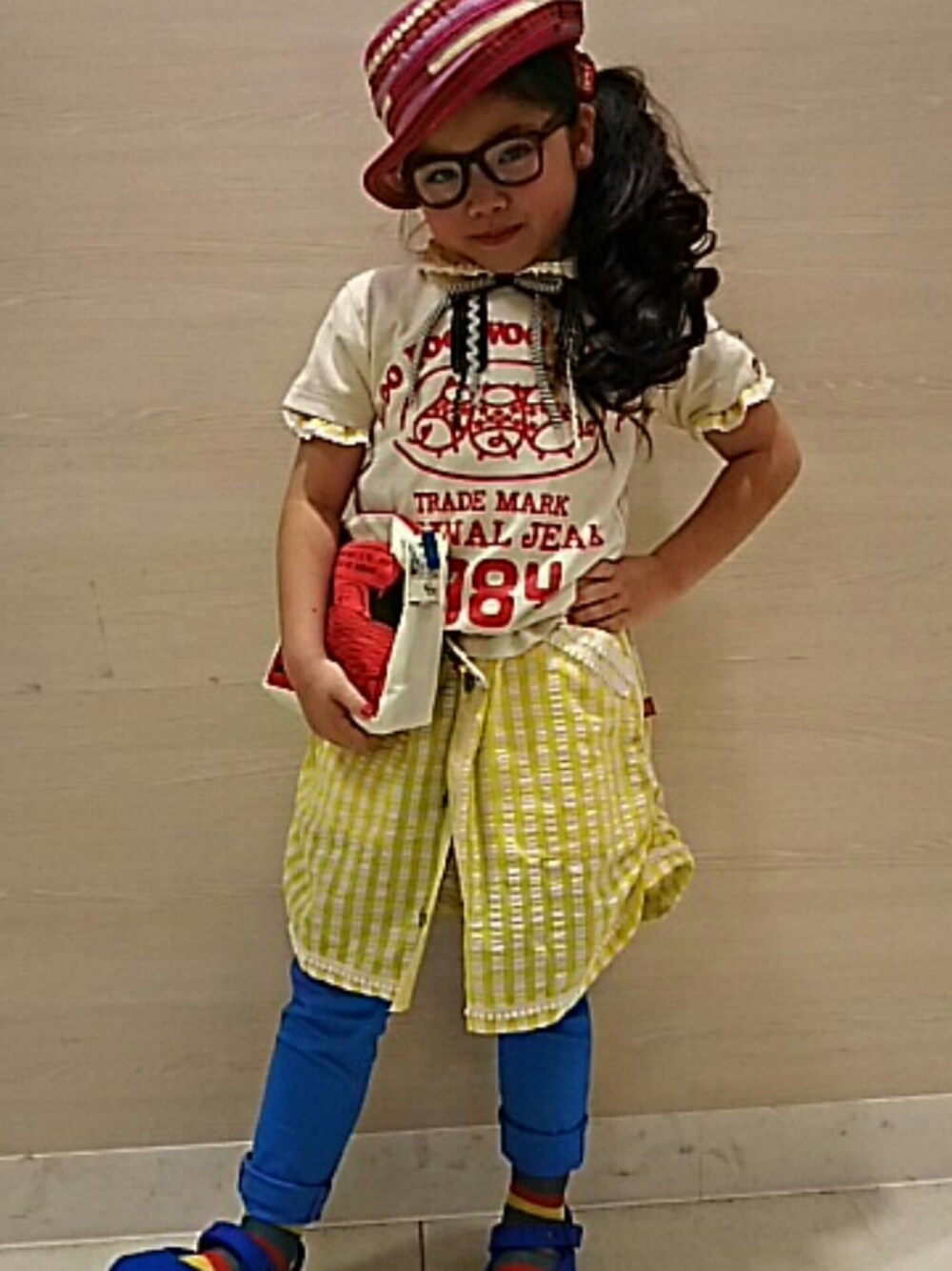 「ブーフーウーフォトコン」｜「BOOFOOWOOのBOOFOOWOOロゴ半袖Tee（Tシャツ/カットソー、ピンク系）」を使った、akiraさん（キッズ・120cm）の春コーディネートの1枚目の写真