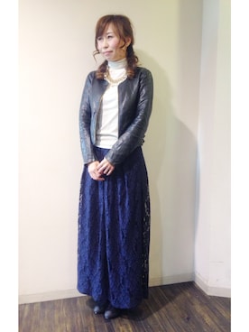 「おとなしめ」｜「アイテム（ブーティ）」を使った、NYNY河原町三条さん（レディース・156cm）の冬コーディネート