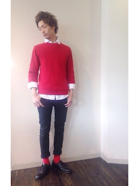 「黒パンツ」｜NYNY河原町三条さん（メンズ・172cm）の冬コーディネート