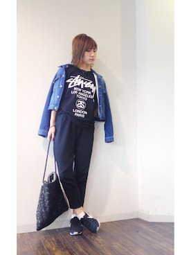 「stussy」｜「アイテム（ジャケット/アウター）」を使った、NYNY河原町三条さん（レディース・165cm）の冬コーディネート