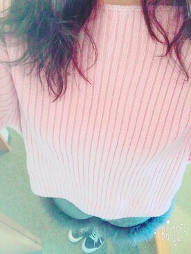 「EMODA（エモダ）のアイテム（ニット/セーター、ピンク系）」を使った、YuiBou♡さんの冬コーディネート