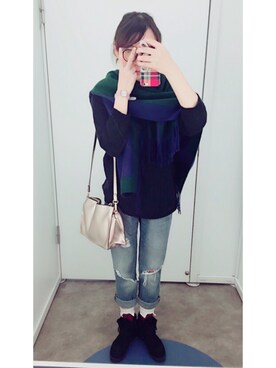 「アイテム（アナログ腕時計、ピンク系）」を使った、木小树さん（レディース・160cm）の秋コーディネート