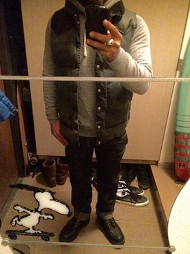 「ROUGH and RUGGED（ラフアンドラゲッド）のアイテム（パンツ）」を使った、tsuneさん（メンズ・167cm）の秋コーディネート