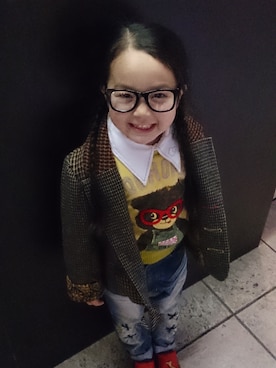 「動物モチーフ」｜「アイテム（その他シューズ）」を使った、ANNさん（キッズ・110cm）の冬コーディネート