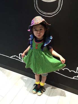 「One deux boo（ワンドゥーブー）のアイテム（ワンピース/ドレス）」を使った、ANNさん（キッズ・110cm）の春コーディネート