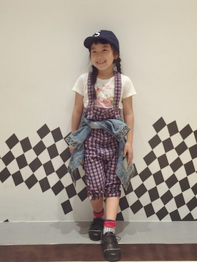 「前髪ぱっつん」｜ANNさん（キッズ・110cm）の夏コーディネート
