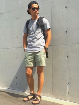 「サタデーズ ニューヨークシティ (Saturdays NYC)」｜「アイテム（サンダル）」を使った、yu-ki.さん（メンズ・173cm）の秋コーディネート