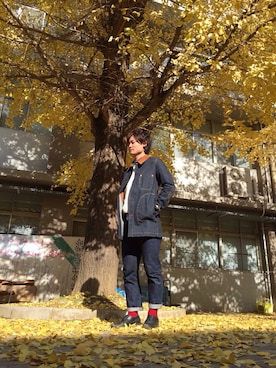 「JUNYA WATANABE MAN（ジュンヤワタナベマン）のアイテム（カバーオール）」を使った、ysさん（メンズ・173cm）の冬コーディネート