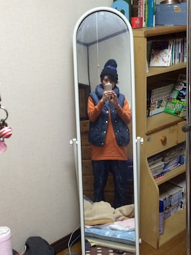 「mercibeaucoup,（メルシーボークー）のアイテム（帽子）」を使った、あとみっくさん（メンズ・175cm）の冬コーディネート