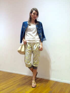 「Paradise Picnic（パラダイスピクニック）のアイテム（ジャケット/アウター）」を使った、Kaylee♡さん（レディース・167cm）の春コーディネート