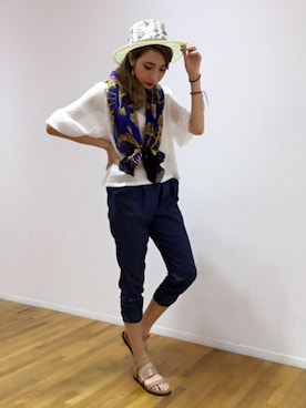 「Paradise Picnic（パラダイスピクニック）のアイテム（帽子）」を使った、Kaylee♡さん（レディース・168cm）の夏コーディネート