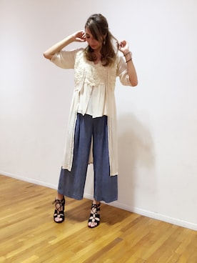 「Paradise Picnic（パラダイスピクニック）のアイテム（ジャケット/アウター）」を使った、Kaylee♡さん（レディース・168cm）の夏コーディネート