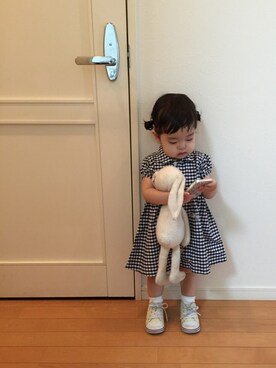 「Handmade（ハンドメイド）のアイテム（おもちゃ）」を使った、ayatyannさん（キッズ・80cm）の春コーディネート