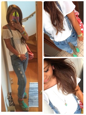 「厚底」｜LOCO❤︎さん（レディース・159cm）の夏コーディネート