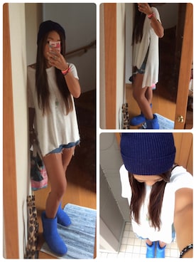 「Planet blue world（プラネットブルーワールド）のアイテム」を使った、LOCO❤︎さん（レディース・159cm）の秋コーディネート