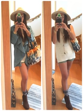 「Planet blue world（プラネットブルーワールド）のアイテム」を使った、LOCO❤︎さん（レディース・159cm）の秋コーディネート