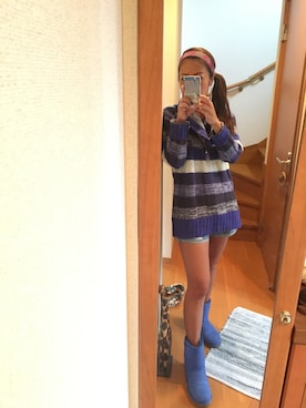 「Planet blue world（プラネットブルーワールド）のアイテム」を使った、LOCO❤︎さん（レディース・159cm）の秋コーディネート