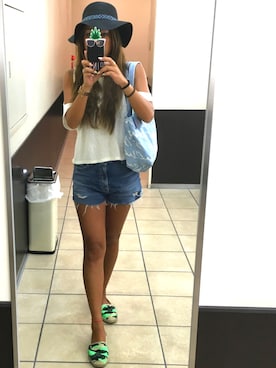 「Planet blue world（プラネットブルーワールド）のアイテム」を使った、LOCO❤︎さん（レディース・159cm）の夏コーディネート