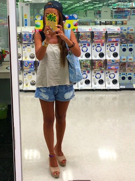 「Planet blue world（プラネットブルーワールド）のアイテム」を使った、LOCO❤︎さん（レディース・159cm）の夏コーディネート